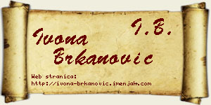 Ivona Brkanović vizit kartica